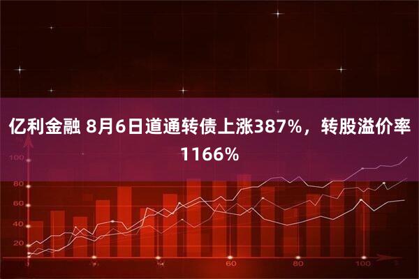 亿利金融 8月6日道通转债上涨387%，转股溢价率1166%