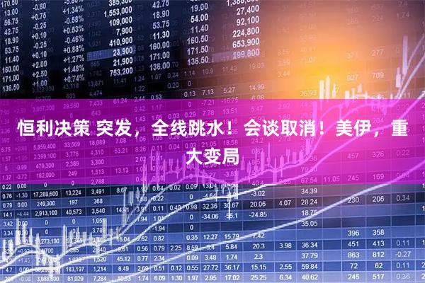 恒利决策 突发，全线跳水！会谈取消！美伊，重大变局