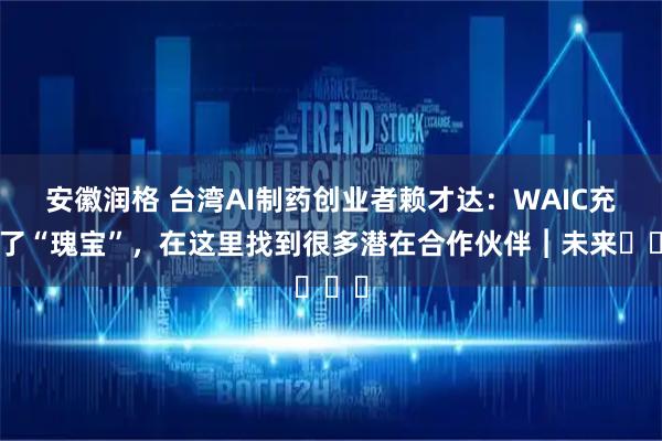 安徽润格 台湾AI制药创业者赖才达：WAIC充满了“瑰宝”，在这里找到很多潜在合作伙伴︱未来・♾️